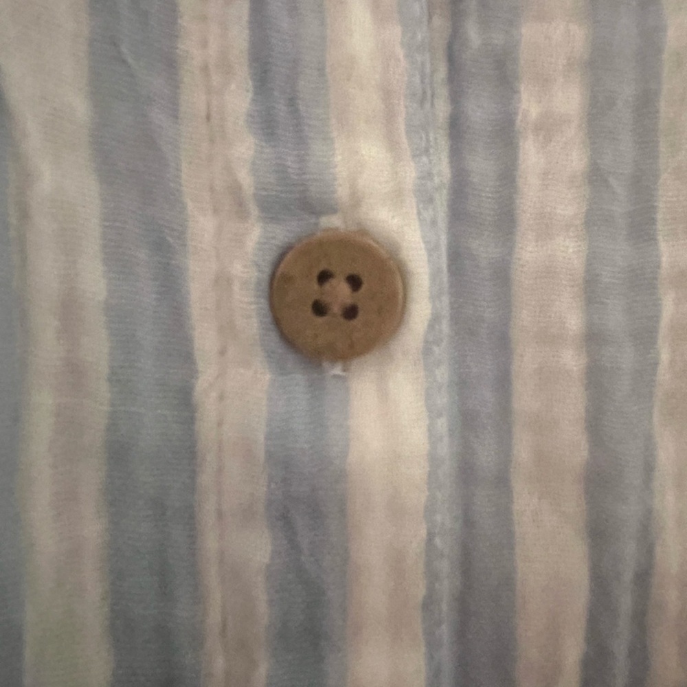 Beach Lunch Lounge Button Down Flowy Stripes Spri… - image 3